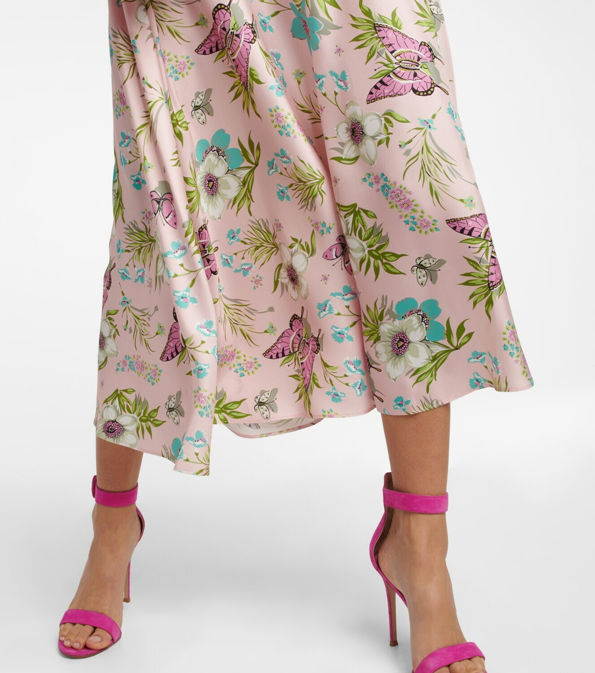 Rodarte - Floral silk twill midi dress Rodarte