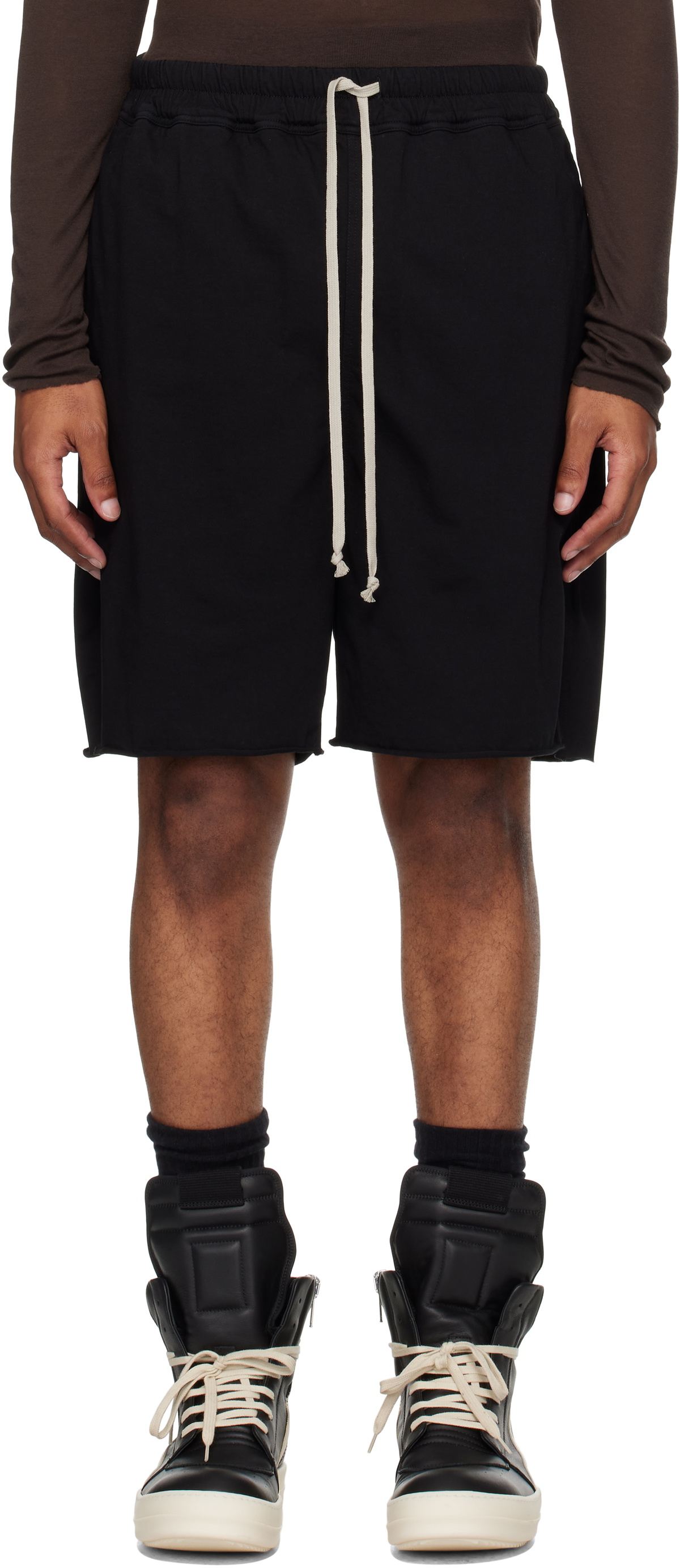 Rick Owens メンズショーツ Bela Heavy Cotton Poplin Black Rick Owens Men's Bela Heavy Cotton Poplin Boxers in Black