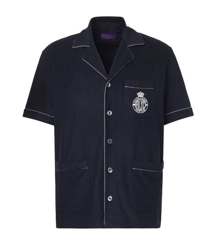 Photo: Ralph Lauren Purple Label Embroidered cotton and silk terry shirt
