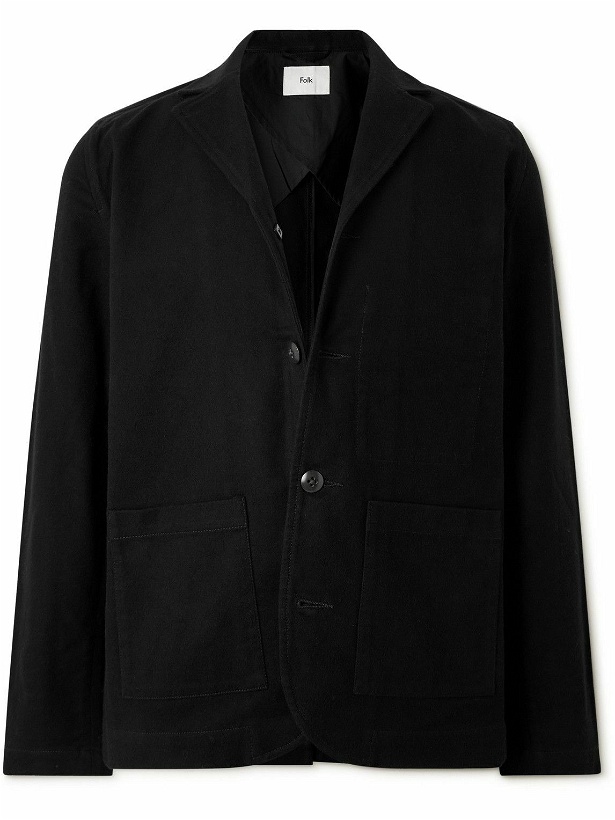 Photo: Folk - Patch Cotton-Moleskin Jacket - Black