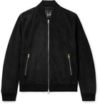 DUNHILL - Slim-Fit Suede Bomber Jacket - Black