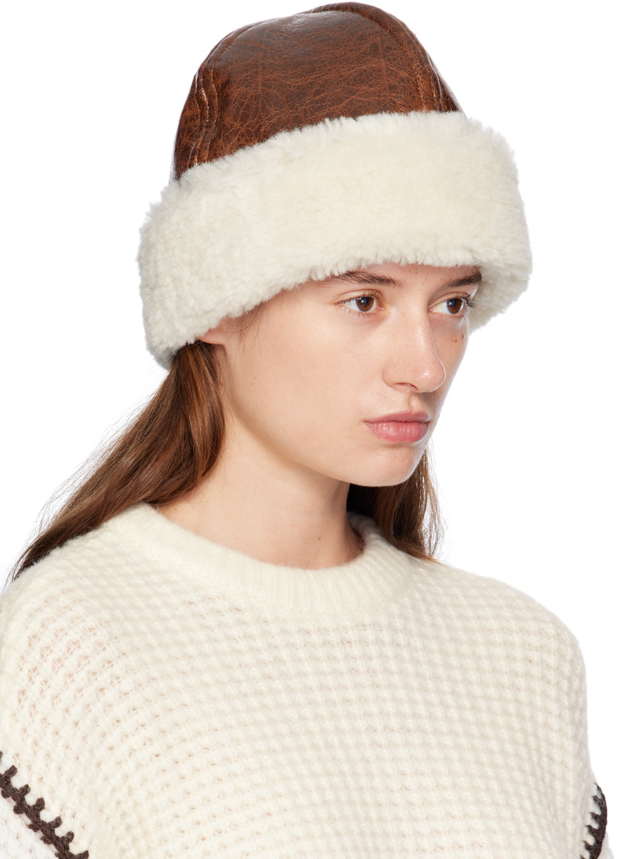 Stand Studio Brown & Off-White Ruth Hat