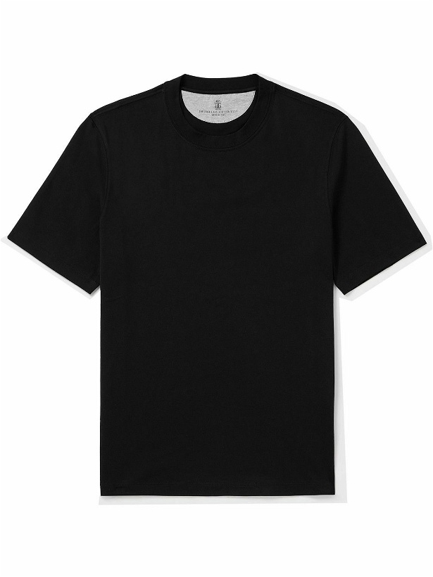Photo: Brunello Cucinelli - Cotton-Jersey T-Shirt - Black