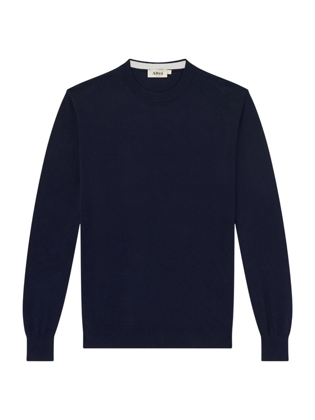 Photo: Altea - Cotton and Cashmere-Blend Sweater - Blue