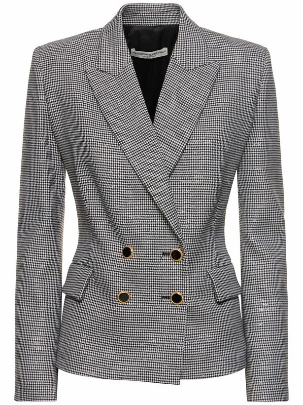 Photo: ALESSANDRA RICH Houndstooth Wool & Lurex Blazer