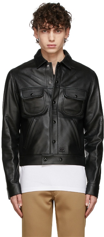 Photo: Courrèges Black Leather Trucker Jacket