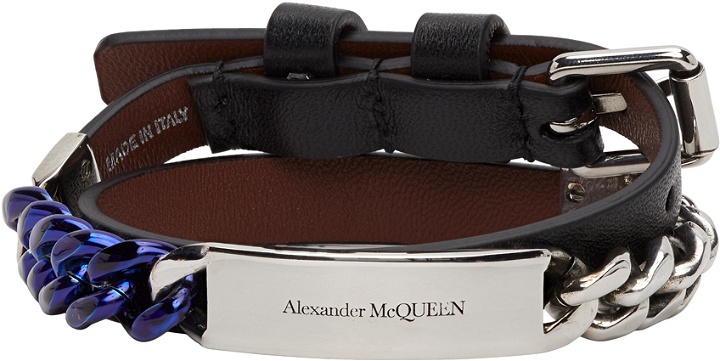 Photo: Alexander McQueen Black Chrome Chain Double Wrap Bracelet