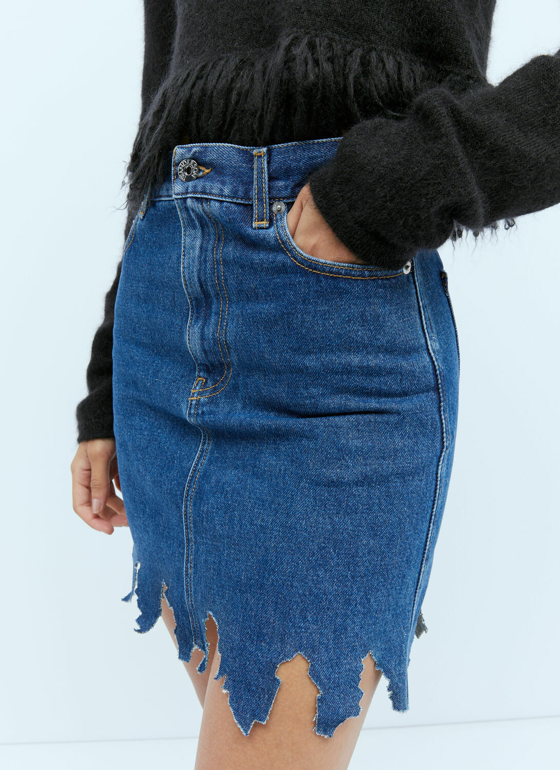 JW Anderson Lasercut Denim Midi Skirt
