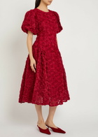 Sister Jane Cabaret Floral-appliquéd Tulle Midi Dress Red