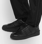 Valentino - Valentino Garavani Open Rockstud Leather Sneakers - Black