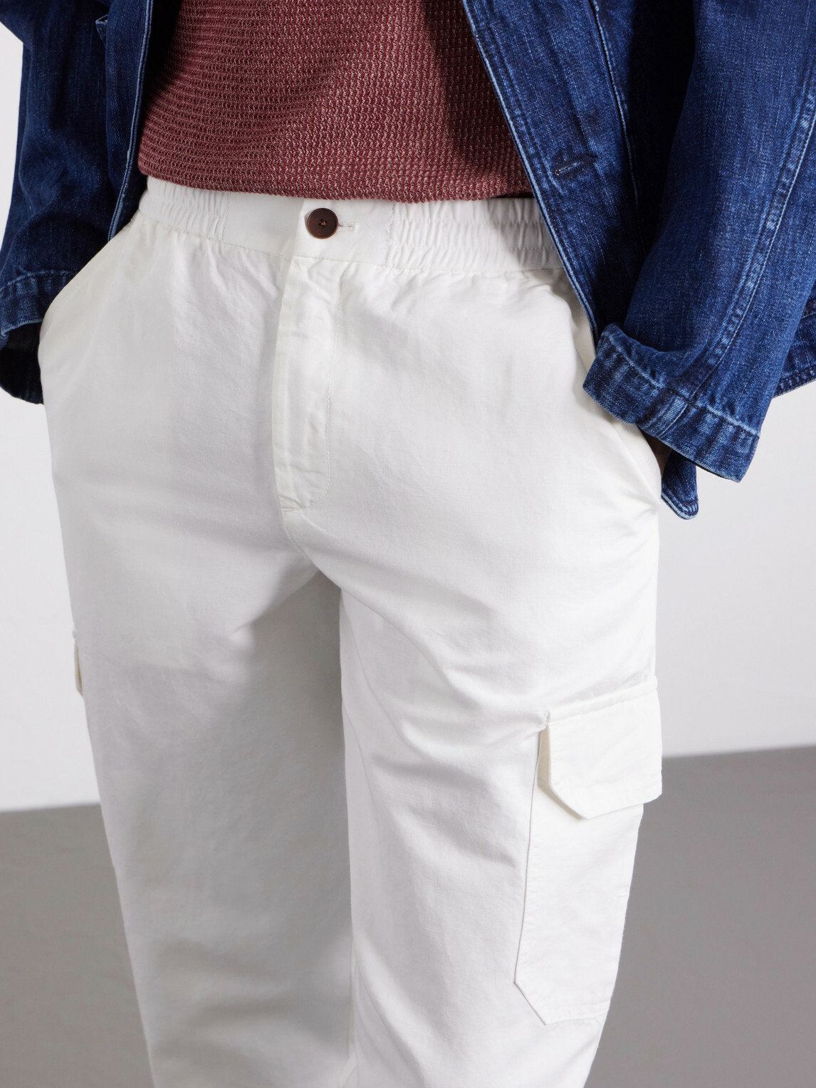 Mr P. - Tapered Cotton and Linen-Blend Trousers - White