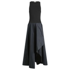 ST. Agni Women's Knit Bodice Asymm Dress in Black