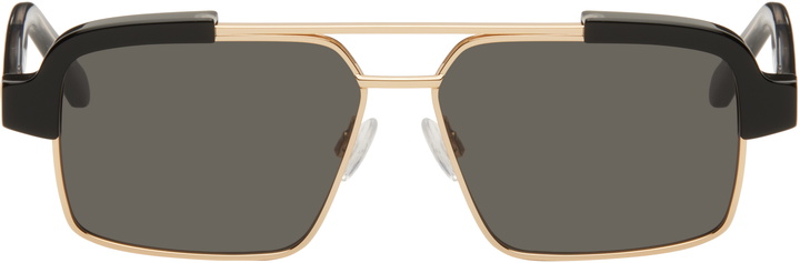 Photo: Palm Angels Black & Gold Panorama Sunglasses