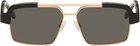 Palm Angels Black & Gold Panorama Sunglasses