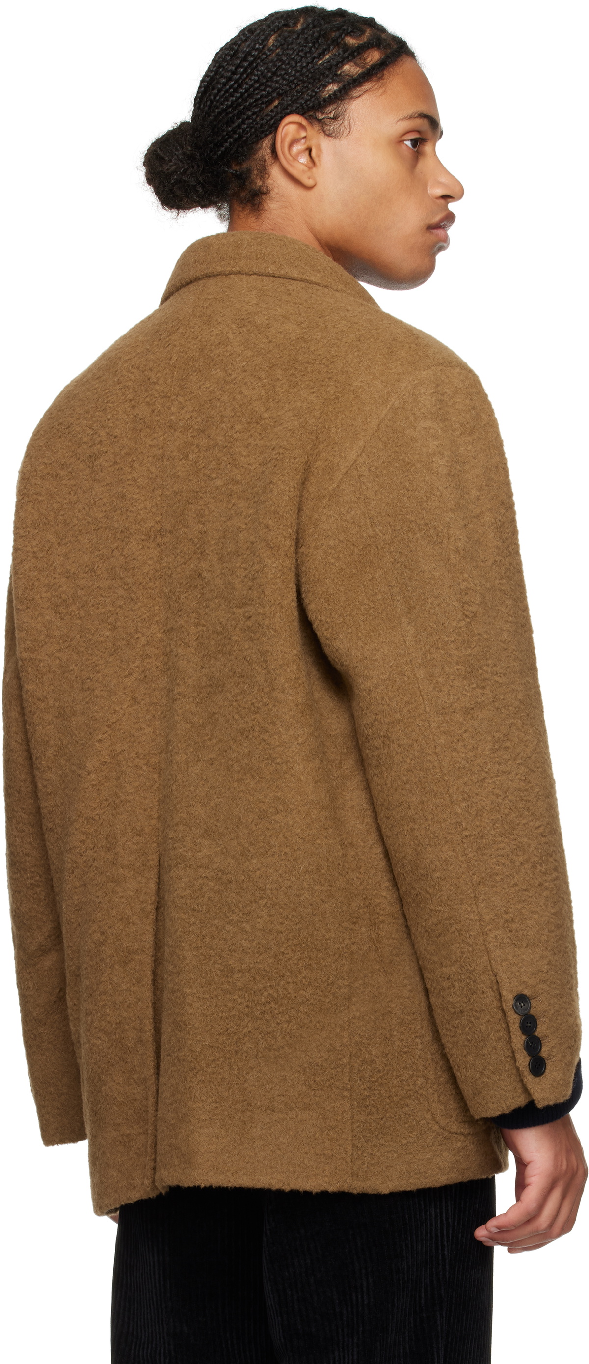 Solid Homme Tan Fleece Blazer