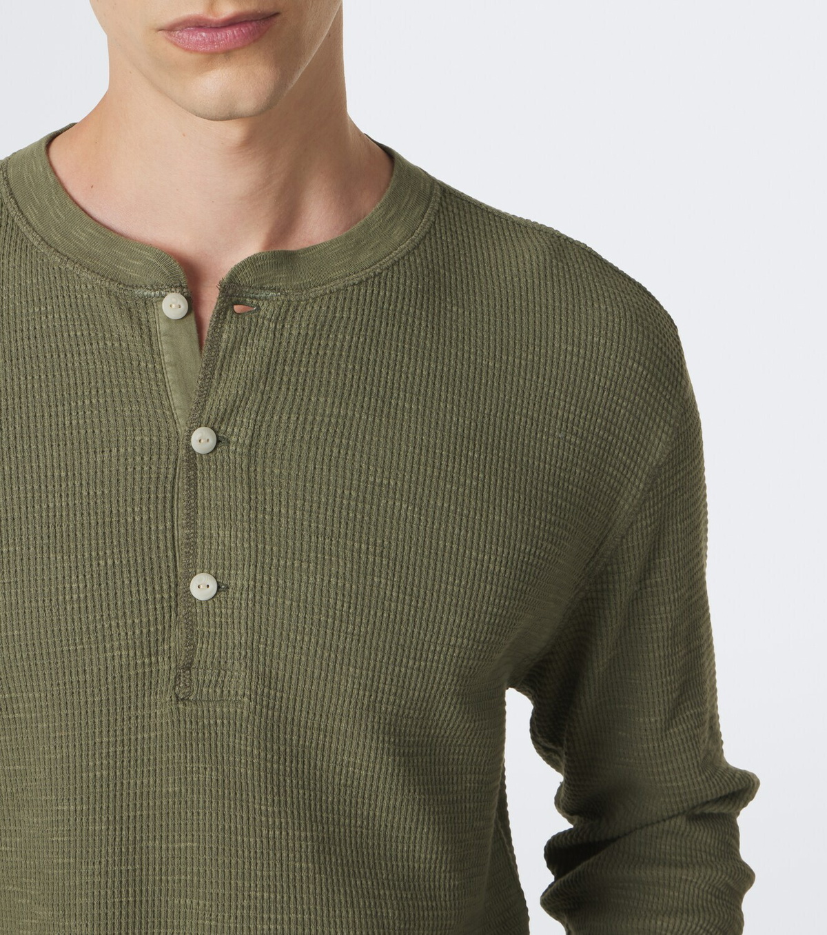 RRL Waffle-knit cotton Henley shirt