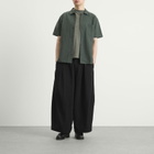 YMC Men's Organic Seersucker Malick Shirt in Dark Green