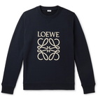 LOEWE - Slim-Fit Logo-Embroidered Loopback Cotton-Jersey Sweatshirt - Blue