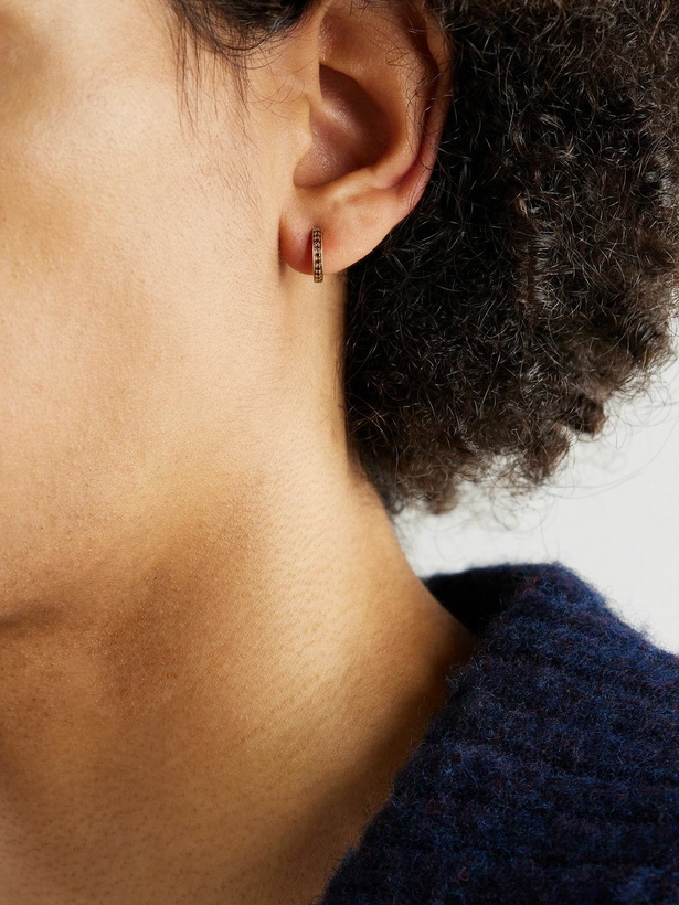 Photo: KOLOURS JEWELRY - Flamma Fortis Small Gold Diamond Single Hoop Earring