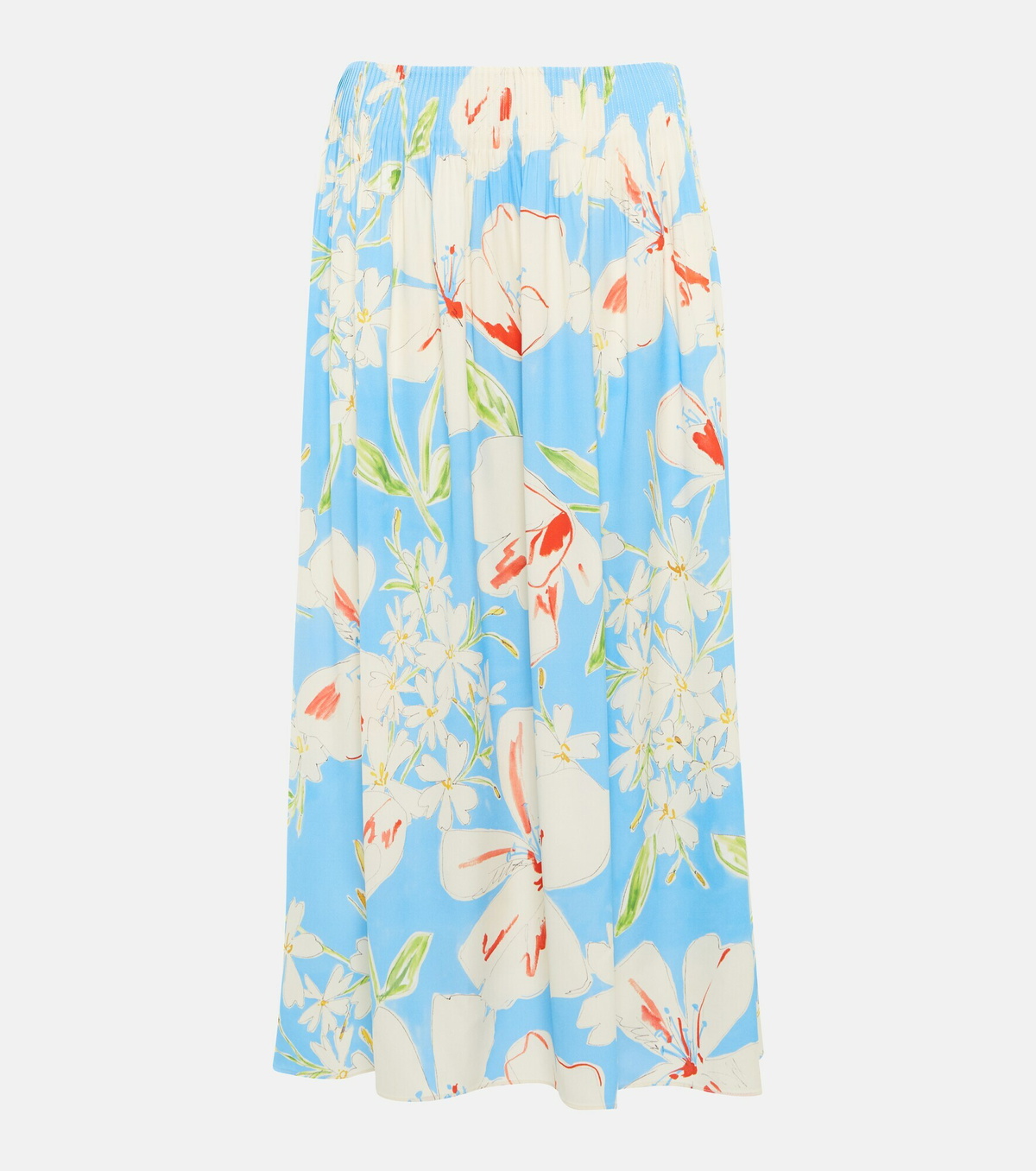 Loro Piana - Beck floral silk-blend midi skirt Loro Piana