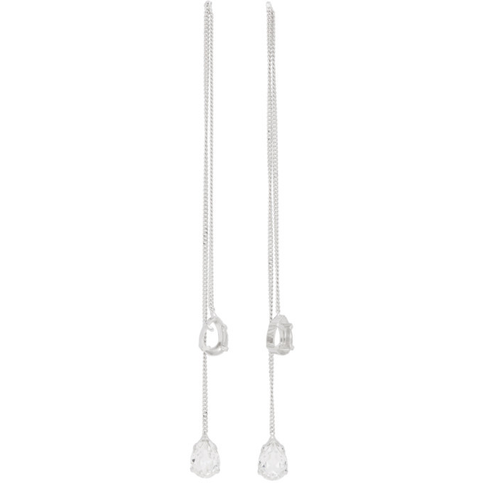 Photo: MM6 Maison Margiela Silver Dangling Crystal Earrings