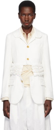 Black Comme des Garçons White Polyester Soft Twill Blazer