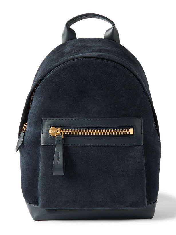 Photo: TOM FORD - Buckley Leather-Trimmed Suede Backpack
