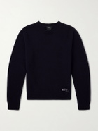 A.P.C. - Edmond Logo-Intarsia Wool Sweater - Blue