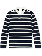 Norse Projects - Ruben Logo-Embroidered Striped Cotton-Jersey Rugby Polo Shirt - Blue