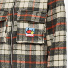 Butter Goods Men's Zip Through Plaid Flannel Overshirt in Natural/Midnight/Red