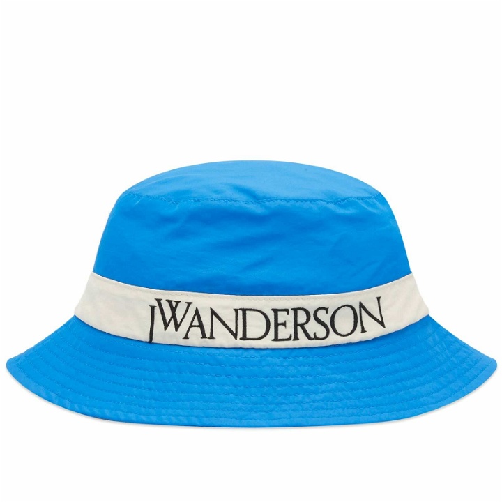 Photo: JW Anderson Men's Logo Bucket Hat in Blue/White