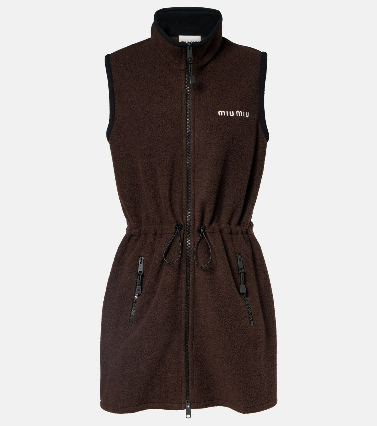 Miu Miu Logo fleece minidress