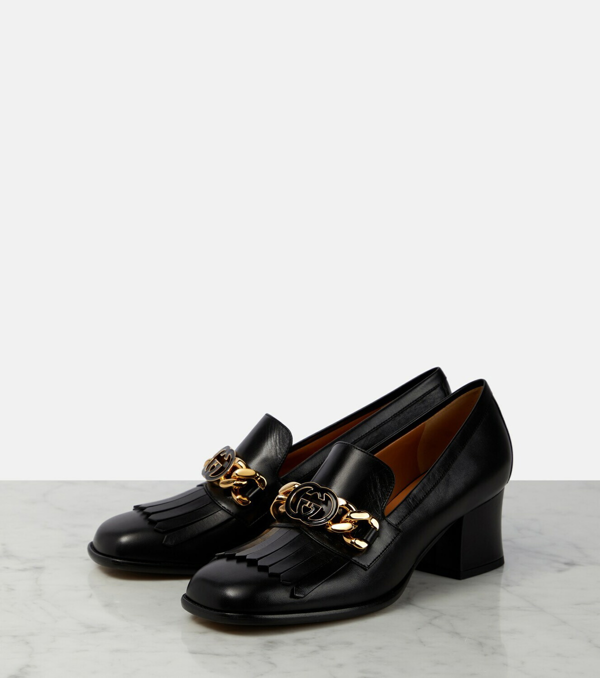 Gucci Interlocking G leather loafer pumps