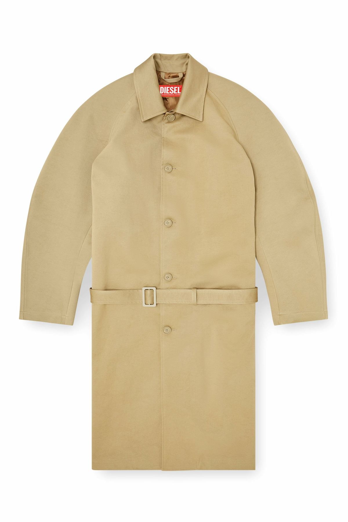 Diesel Trench coat with cocoon sleeves - Leather jackets Mens in Brown