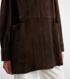 Nour Hammour Grange leather-trimmed suede jacket