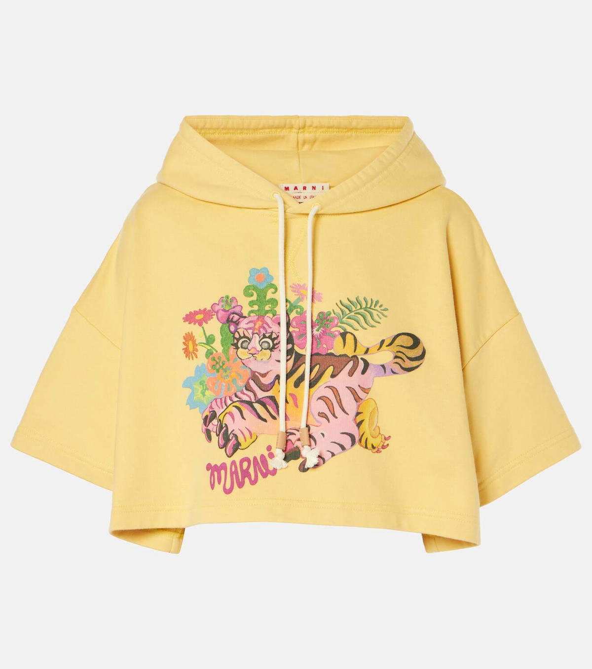 Marni Printed cropped cotton hoodie Marni