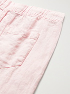 ONIA - Carter Slim-Fit Linen-Chambray Drawstring Trousers - Pink