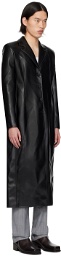 Coperni Black Button Faux-Leather Coat
