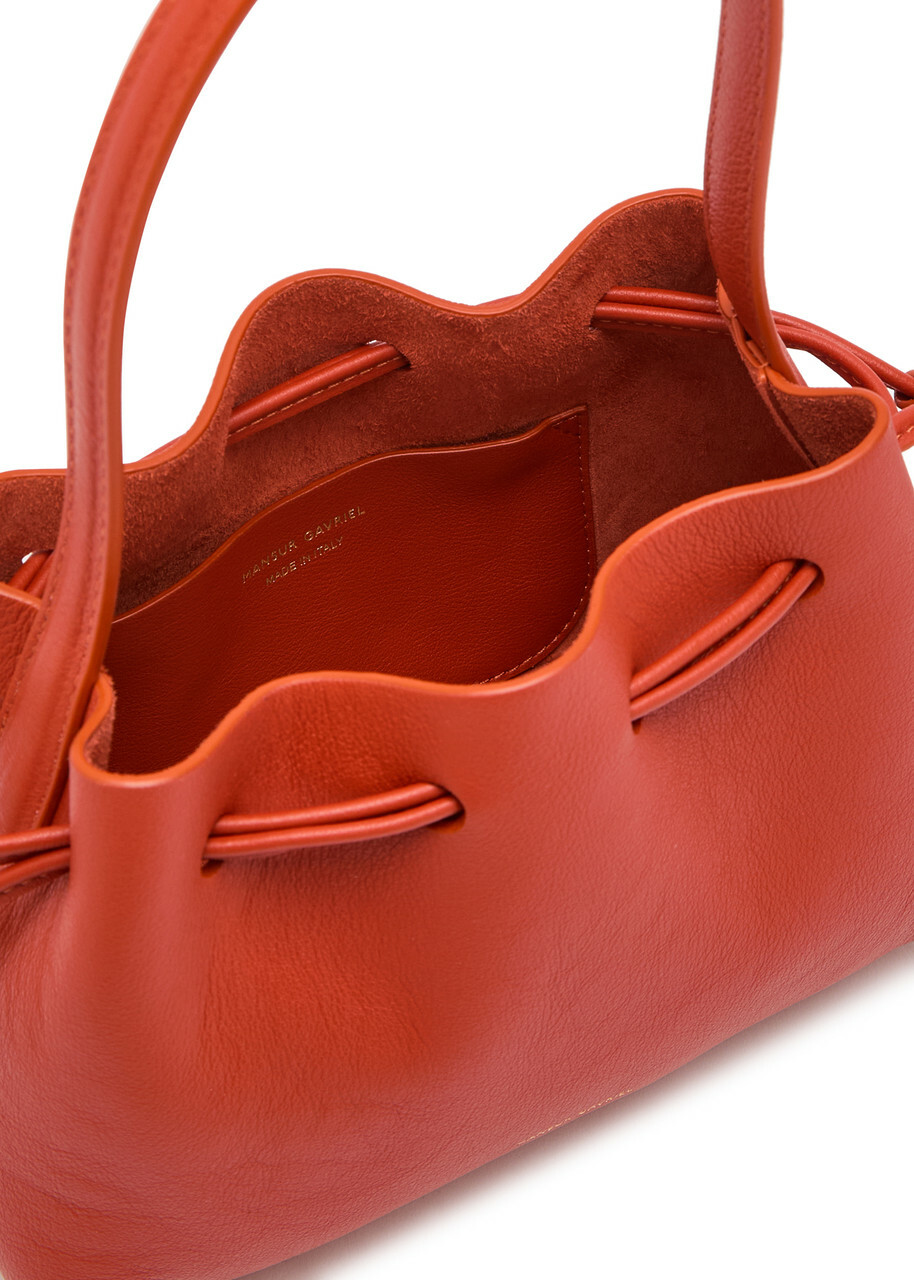 Mansur Gavriel Drawstring Leather Pouch - Red - One Size