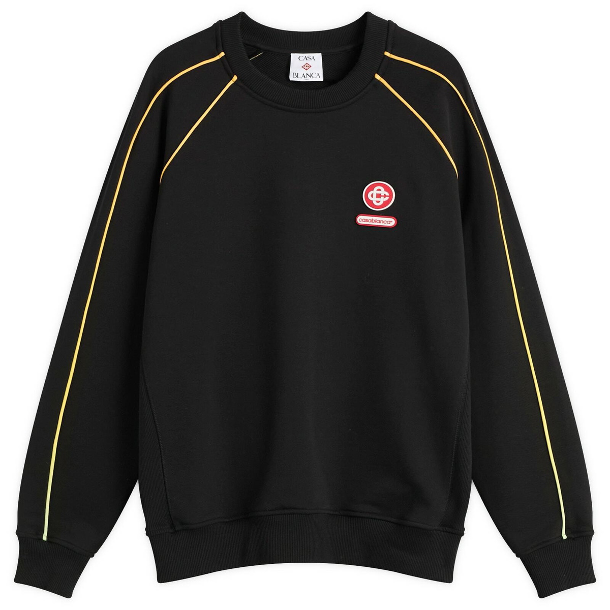 Casablanca Men's Loopback Gradient Piping Raglan Sweatshirt in Black