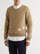 Thom Browne - Waffle-Knit Wool-Jacquard Sweater - Brown