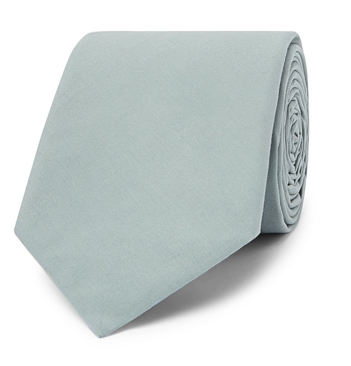 Photo: Officine Generale - 7cm Cotton-Poplin Tie - Green