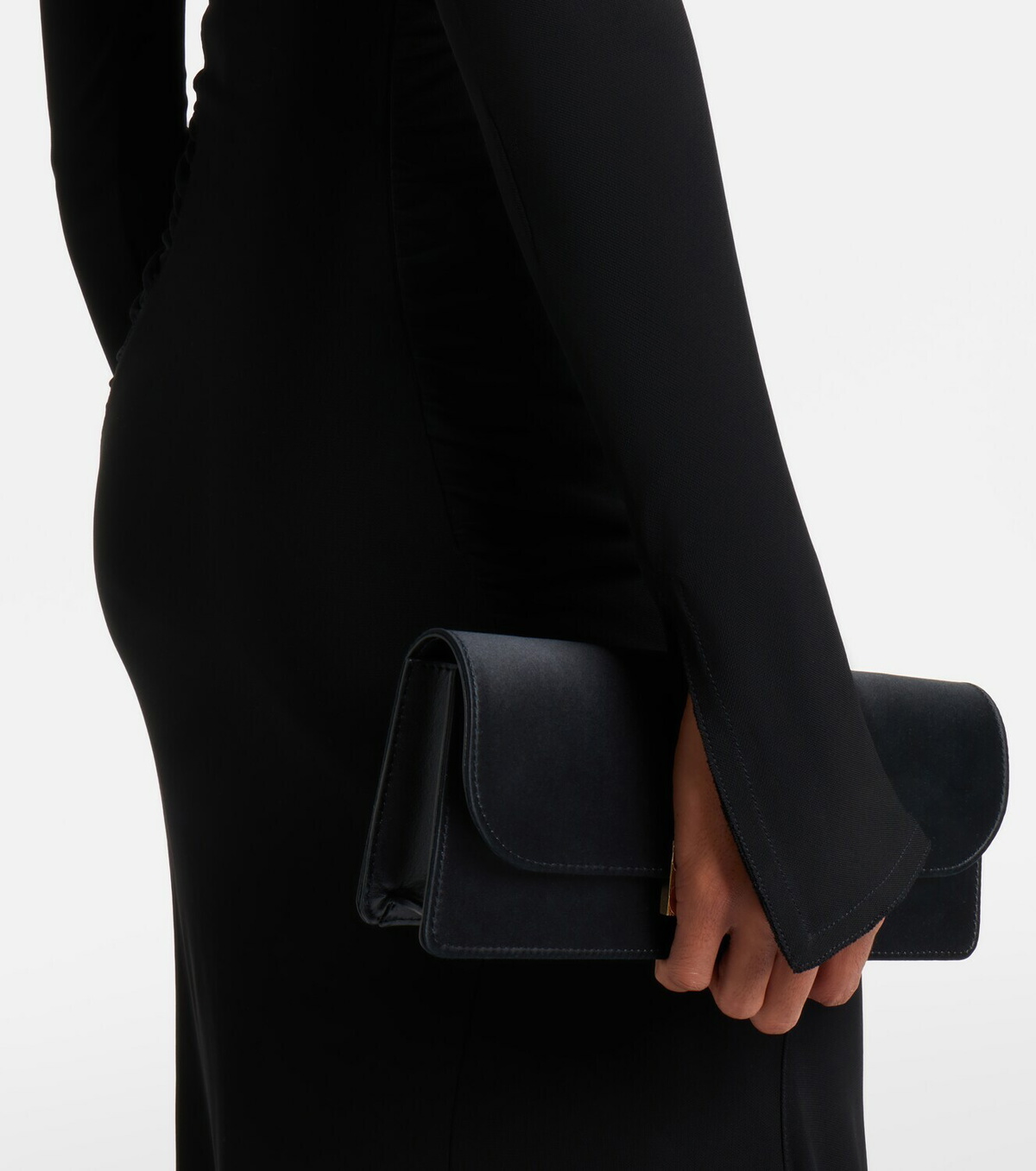 Victoria Beckham Gathered asymmetric jersey midi dress