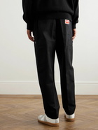 KENZO - Straight-Leg Logo-Appliquéd Cotton Trousers - Black