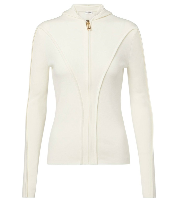 Photo: Victoria Beckham Wool-blend jersey zip-up hoodie