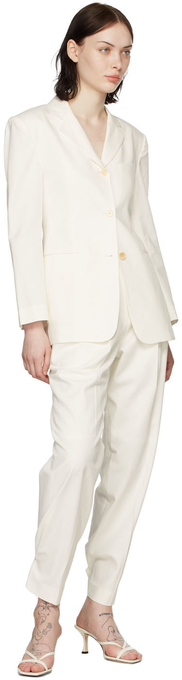 Blossom Off-White Cotton Trousers
