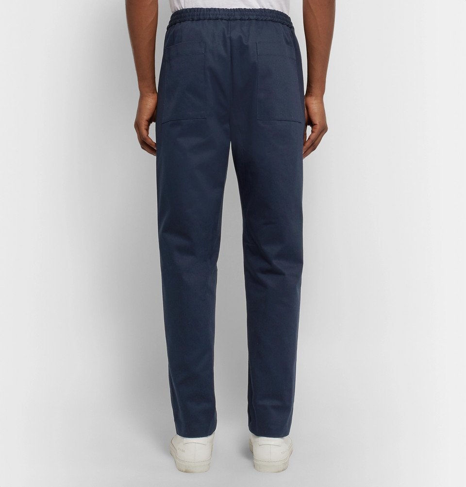Fanmail - Organic Cotton-Twill Drawstring Trousers - Midnight blue