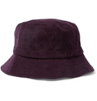 Stüssy - Logo-Embroidered Cotton-Corduroy Bucket Hat - Purple