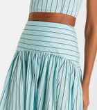 Staud Procida striped cotton-blend maxi skirt