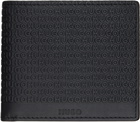 Hugo Black Logo-Pattern Leather Wallet